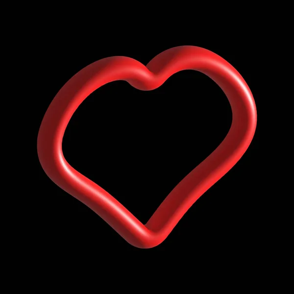 Форма Червоного Серця Чорному Тлі Романтичний Символ Дня Святого Валентина — стокове фото