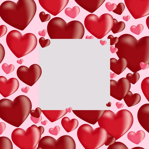 Дизайн Праздничной Обложки Розовые Сердца Дизайн Открытки Валентинов День Место — стоковый вектор
