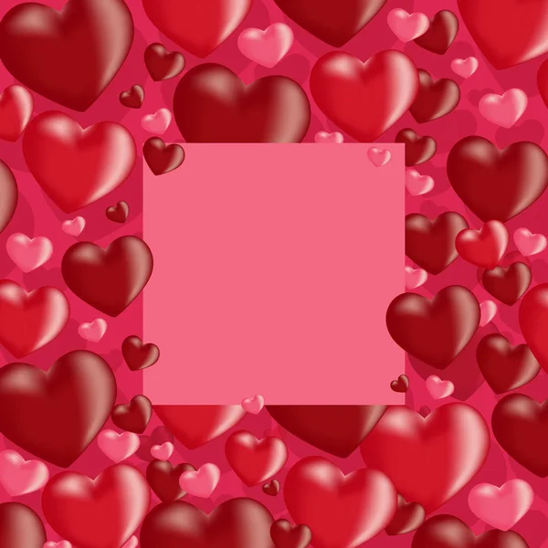 Дизайн Обложки Праздника Розовые Красные Сердца Подходит Социальных Медиа Пост — стоковый вектор