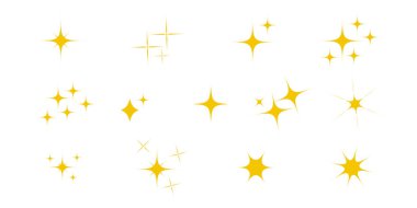 Beyaz arkaplan vektöründe sarı siluet kümesi 10