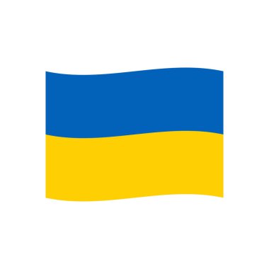 Beyaz arkaplan vektör illüstrasyonunda Ukrayna 'nın ulusal bayrağı