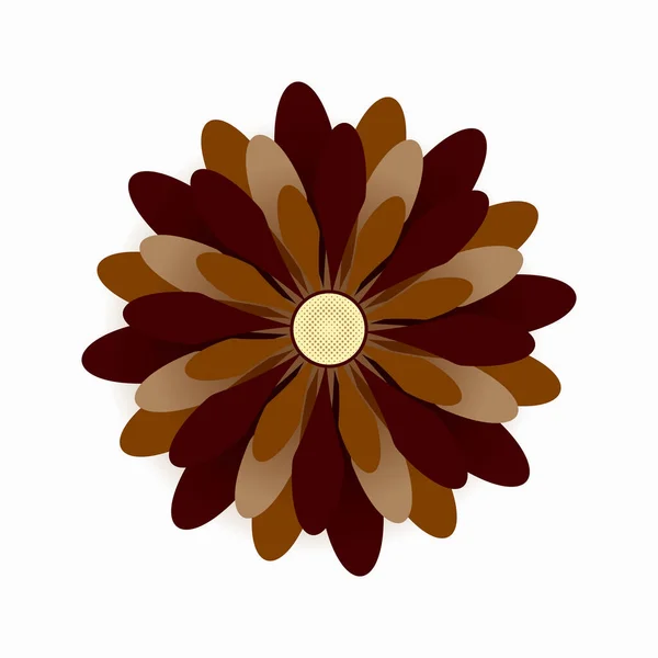 Blume Braune Farbe Florales Symbol Isoliert Vektor Illustration Design — Stockvektor