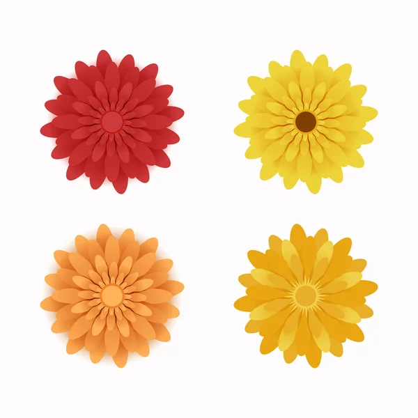 Цветы Набор Цветочных Иконок Векторная Иллюстрация Дизайн Eps — стоковый вектор