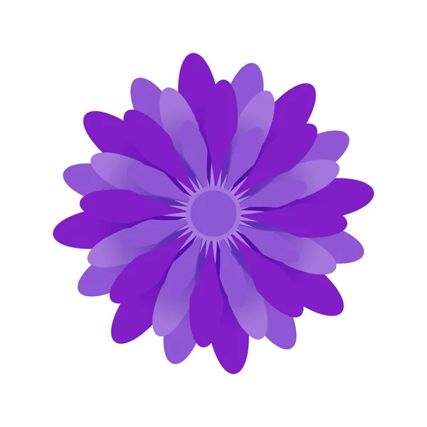 Blume Lila Farbe Florales Symbol Vektor Illustration Design — Stockvektor