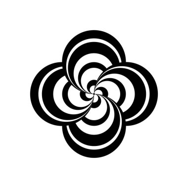 Asgari soyut sembol Çember girdap logosu Geometrik şekil Vektör çizimi