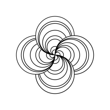 Asgari soyut sembol Çember girdap logosu Geometrik şekil Vektör çizimi