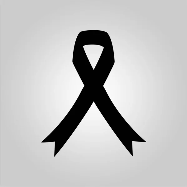 Black Awareness Ribbon Symbol Mourning Also Used Sleeping Disorders Gang — Stock Vector