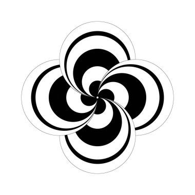 Asgari soyut sembol Çember girdap logosu Geometrik şekil Vektör çizimi