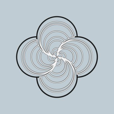 Asgari soyut sembol Çember girdap logosu Geometrik şekil Vektör çizimi