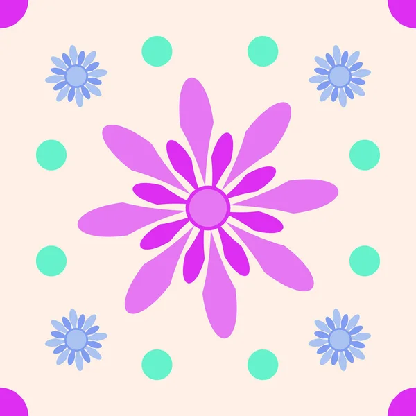 Nahtlose Abstrakte Blumenmuster Auf Beigem Hintergrund Geometrisches Florales Ornament Grafisches — Stockvektor