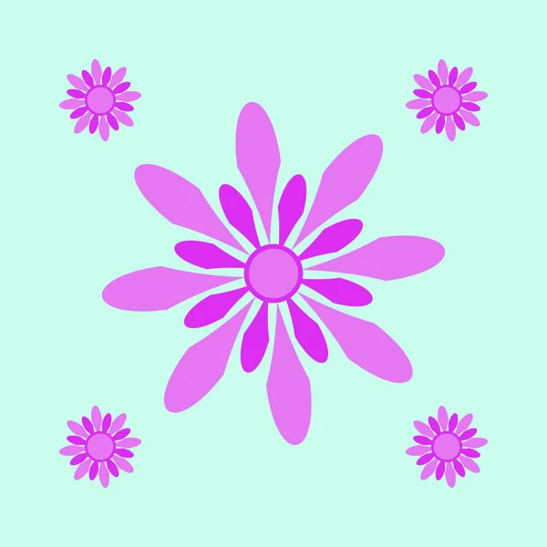 Nahtlose Abstrakte Blumenmuster Auf Mintgrünem Hintergrund Geometrisches Florales Ornament Grafisches — Stockvektor