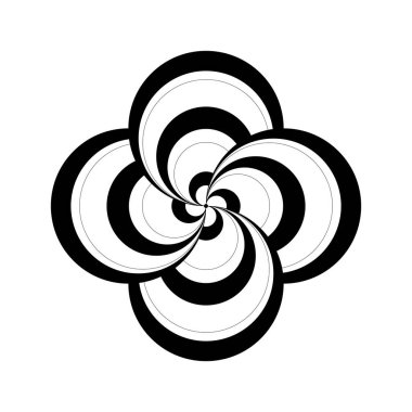 Asgari soyut sembol Çember girdap logosu Geometrik şekil Vektör çizimi