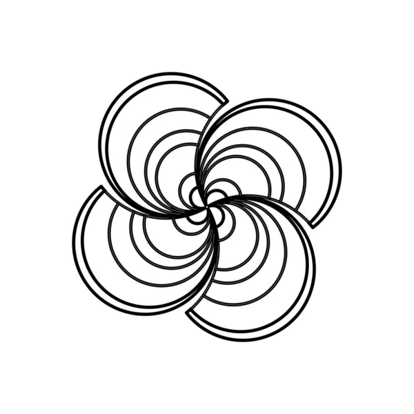 Minimal Abstrakt Symbol Cirkel Virvel Logotyp Geometrisk Form Vektor Illustration — Stock vektor