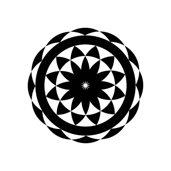 Símbolo Abstrato Mínimo Logotipo Círculo Forma Geométrica Design Fractal — Vetor de Stock