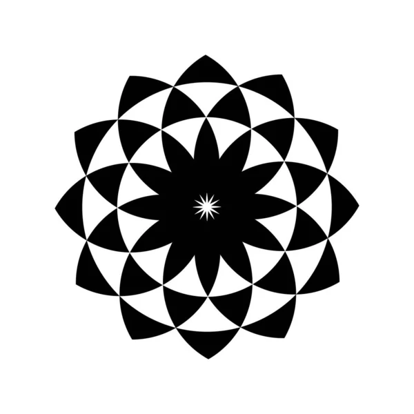 Minimales Abstraktes Symbol Kreis Logo Geometrische Form Fraktales Design — Stockvektor