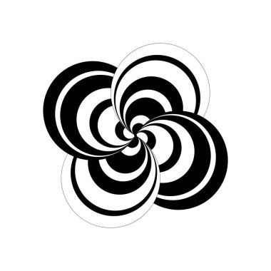 Asgari soyut sembol Çember girdap logosu Geometrik şekil Vektör çizimi