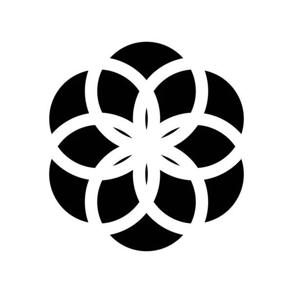 Sacred Geometry Symbol Geometric Logo Design Fractal Design Flower Life — Stock Vector