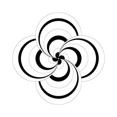 Asgari soyut sembol Çember girdap logosu Geometrik şekil Vektör çizimi