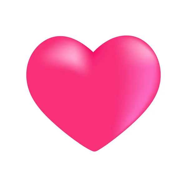 Pink heart on white background Valentine's day romance symbol Vector illustration