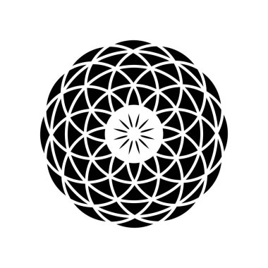 Asgari soyut sembol Çember girdap logosu Geometrik şekil Vektör çizimi