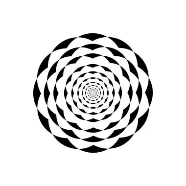 Asgari soyut sembol Çember girdap logosu Geometrik şekil Vektör çizimi