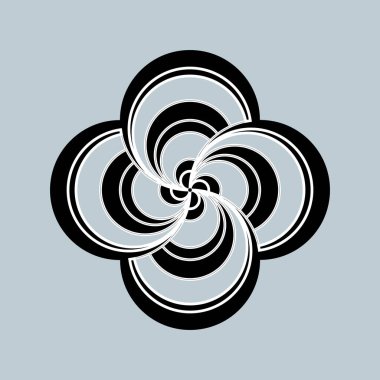 Asgari soyut sembol Çember girdap logosu Geometrik şekil Vektör çizimi