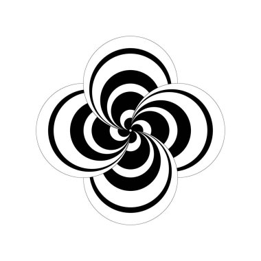 Dijital çiçek Minimum soyut sembol Geometrik şekil Dairesel Fraktal Tasarım Vektörü illüstrasyonu