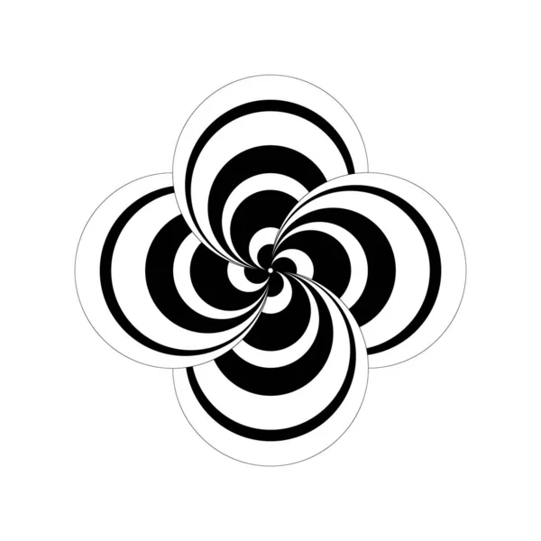 Digitální Květ Minimální Abstraktní Symbol Geometrický Tvar Kruhový Fraktální Design — Stockový vektor