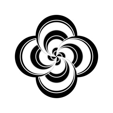 Asgari soyut sembol Çember girdap logosu Geometrik şekil Vektör çizimi