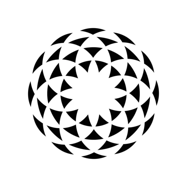 Flor Digital Símbolo Abstrato Mínimo Forma Geométrica Design Fractal Circular — Vetor de Stock