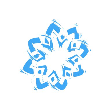 Beyaz arkaplan vektörü illüstrasyonunda tasarımcı Pulu Mavi için Kar Tanesi Grunge Dekor ögesi