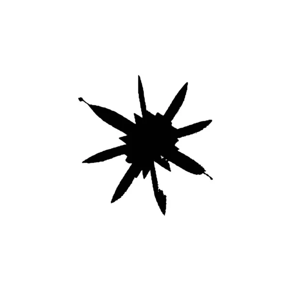 Flocon Neige Grunge Élément Décoration Pour Designer Timbre Forme Noire — Image vectorielle