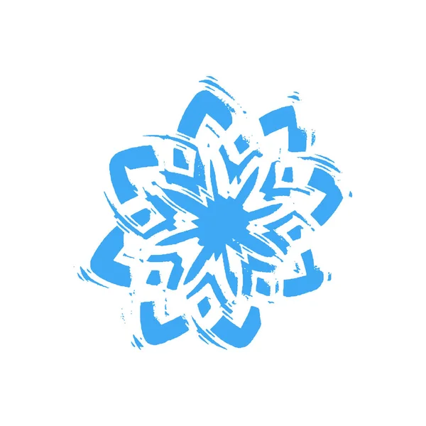 Snowflake Grunge Elemento Decorativo Para Diseñador Sello Forma Azul Sobre — Vector de stock