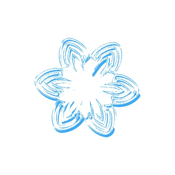 Schneeflocke Grunge Dekor Element Für Den Designer Flower Stamp Blue — Stockvektor