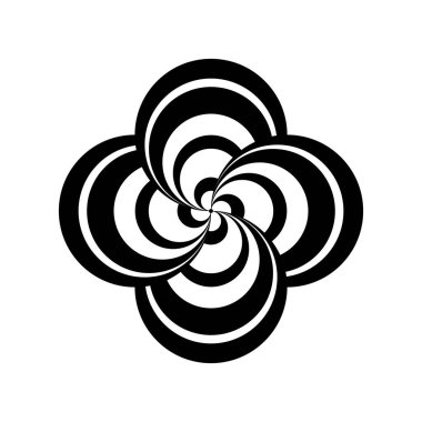 Asgari soyut sembol Çember girdap logosu Geometrik şekil Vektör çizimi