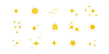 Wite arkaplan vektörü üzerinde sarı siluet kümesi 10