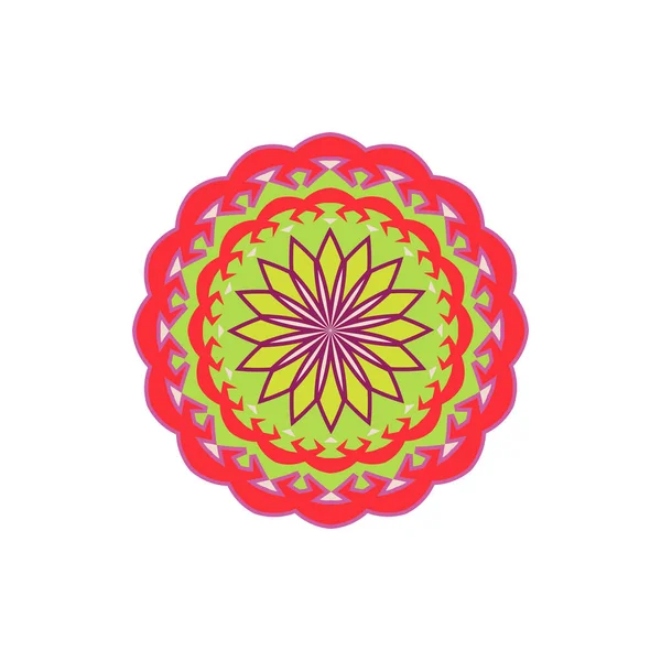 Minimal Abstraktes Symbol Floral Mandala Ornament Geometrische Form Vektor Illustration — Stockvektor