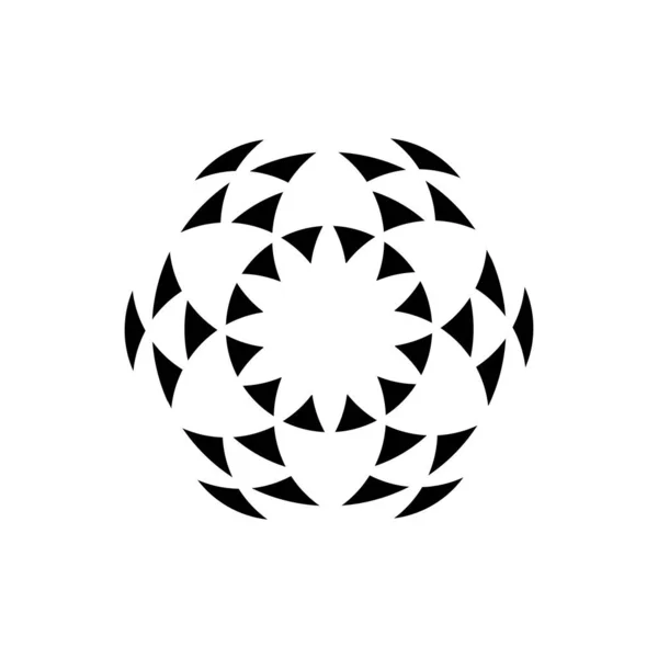 Symbole Abstrait Minimal Logo Vortex Circulaire Forme Géométrique Illustration Vectorielle — Image vectorielle