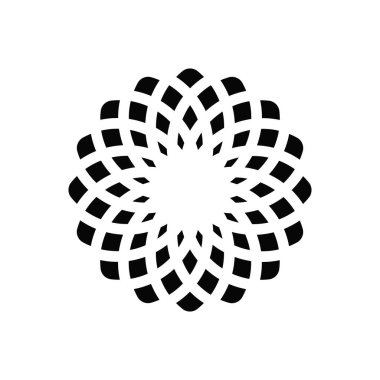 Asgari soyut sembol Çember girdap logosu Geometrik şekil Vektör çizimi