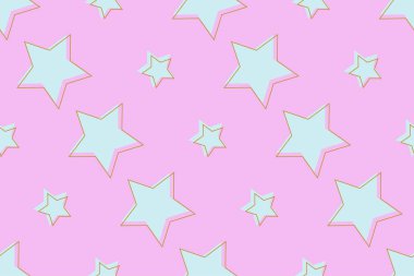 Pembe arkaplan vektör illüstrasyon dokusu üzerindeki yıldızlarla kusursuz desen
