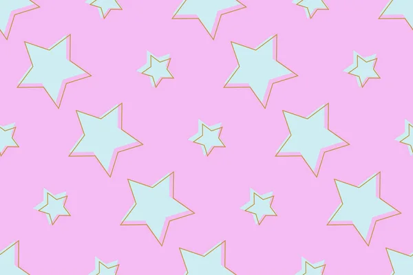 Seamless Pattern Stars Pink Background Vector Illustration Texture Wrapping Fabric — Stock Vector