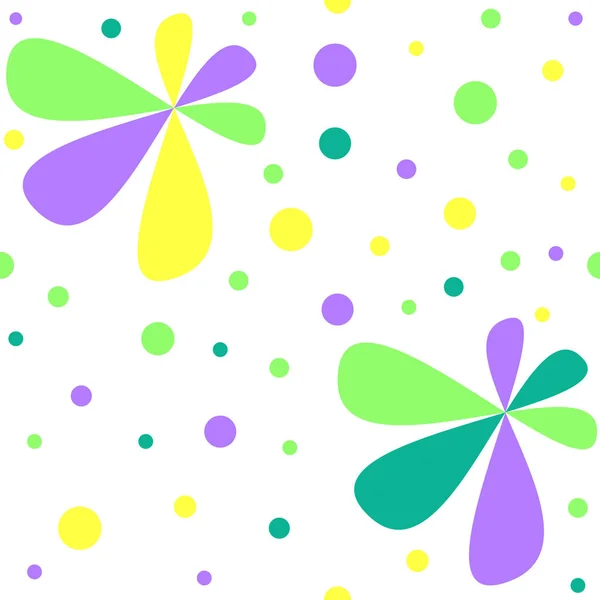 Seamless Abstract Polka Dots Pattern Geometric Floral Ornament Graphic Pattern — Stockvektor