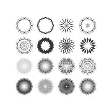 Asgari soyut sembol kümesi Geometrik şekil vektörü illüstrasyonu