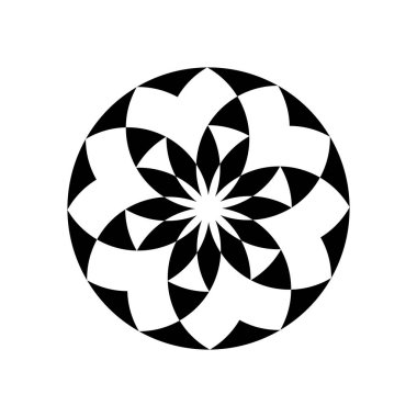 Asgari soyut sembol Çember girdap logosu Geometrik şekil Vektör çizimi