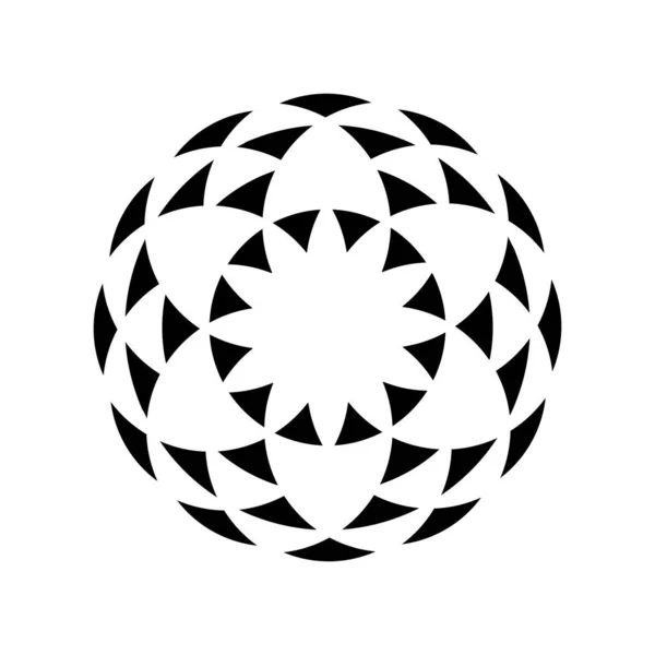 最小抽象符号圆形涡旋标志几何形状矢量插图 — 图库矢量图片