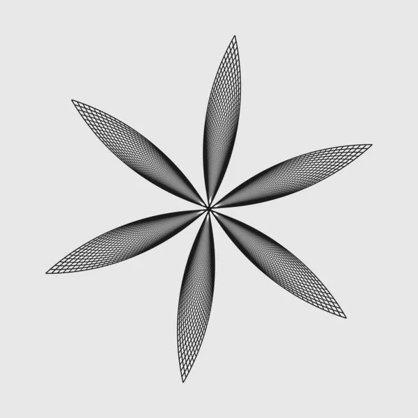 Black Flower White Background Minimal Abstract Symbol Circle Vortex Logo — Image vectorielle