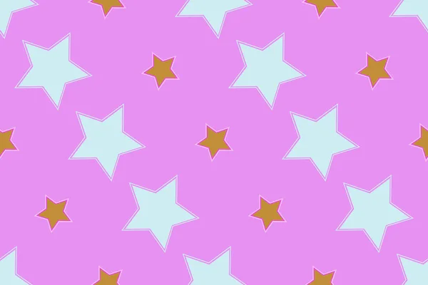 Seamless Pattern Stars Pink Background Vector Illustration Texture Wrapping Fabric — Stockvektor