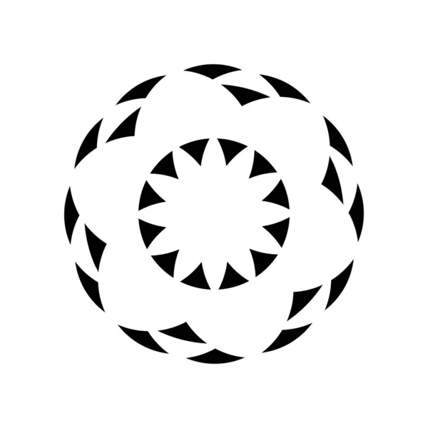 最小抽象符号圆形涡旋标志几何形状矢量插图 — 图库矢量图片