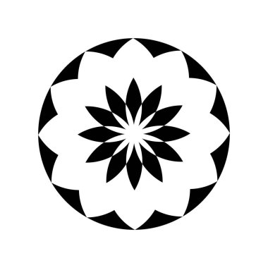 Asgari soyut sembol Çember girdap logosu Geometrik şekil Vektör çizimi