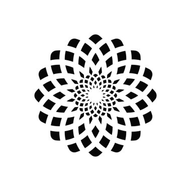 Asgari soyut sembol Çember girdap logosu Geometrik şekil Vektör çizimi